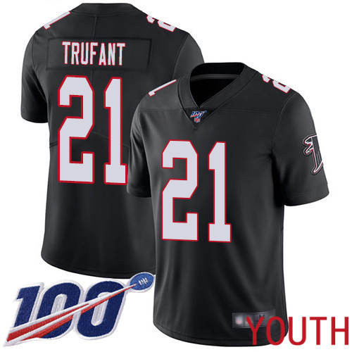 Atlanta Falcons Limited Black Youth Desmond Trufant Alternate Jersey NFL Football #21 100th Season Vapor Untouchable->women nfl jersey->Women Jersey
